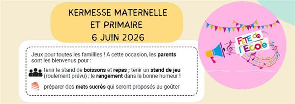 Kermesse maternelle et primaire - Ecoles publiques
